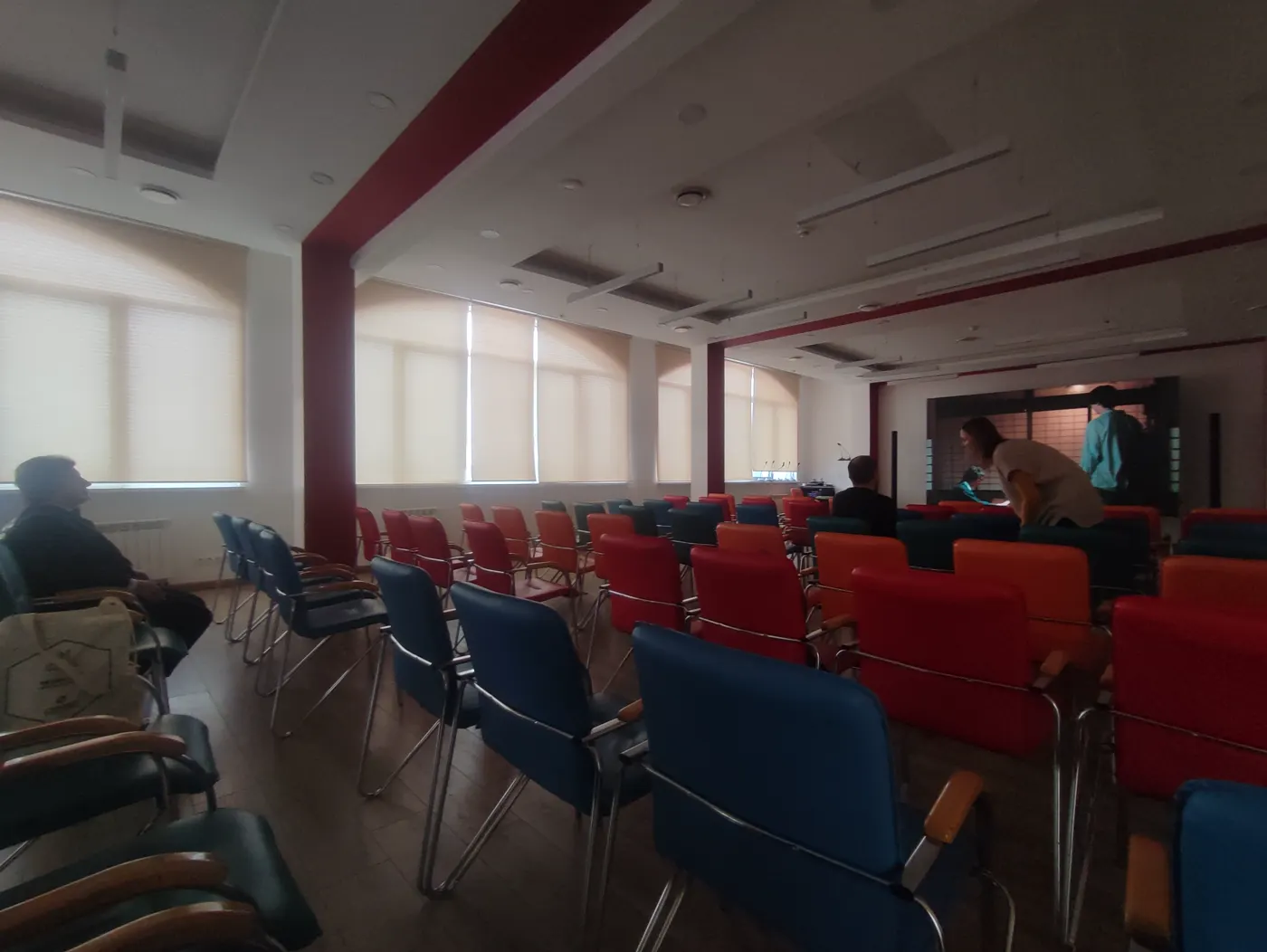 Prepared screening room before audience arrival